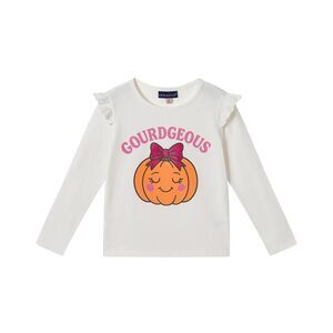 Andy & Evan Girls  Gourdgeous Ruffle Shoulder T-Shirt, White